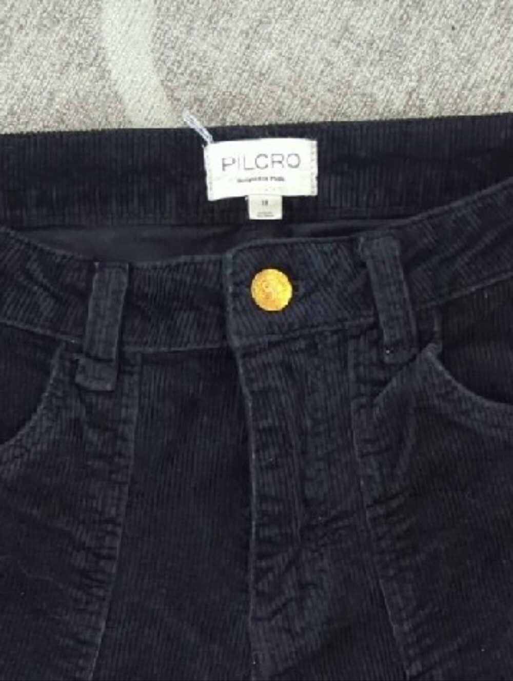 Pilcro Dark Gray Corduroy Pants Bellbottom Flare Size 28 - Picture 4 of 8